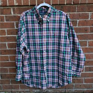 Ralph Lauren Classic Fit Oxford Button Up Plaid Shirt Size 17.5 32/33 Men’s